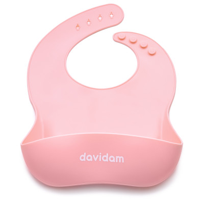 Силиконовый слюнявчик с кармашком Davidam Rose Quartz