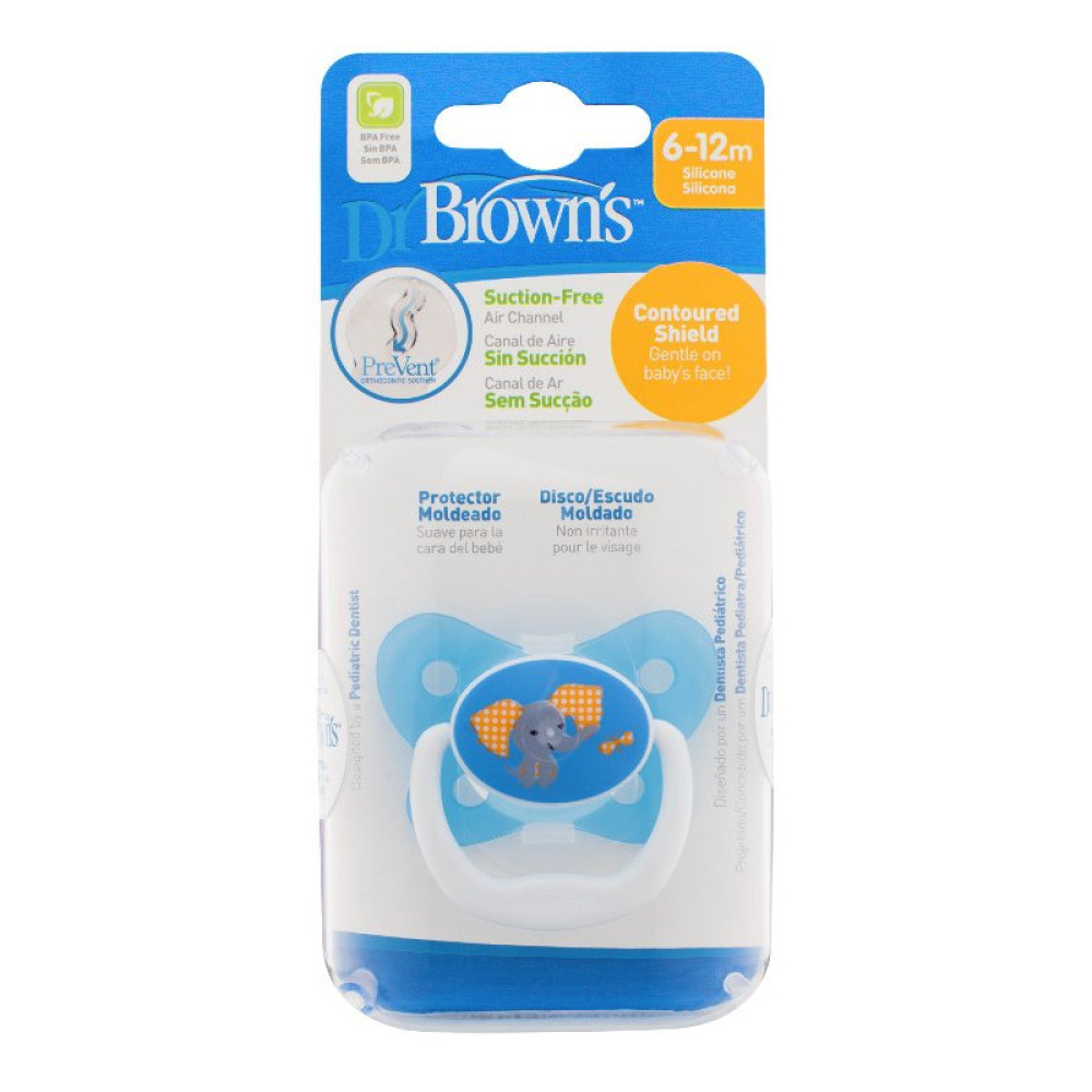 Пустушка Dr. Brown's PreVent Метелик 6-12 місяців (PV21404-SPX) блакитний Пустушка Dr. Brown's PreVent Метелик 6-12 місяців (PV21404-SPX) блакитний