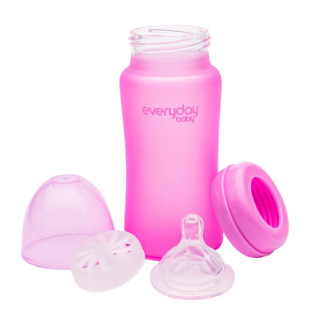 Бутылочка cтеклянная термочувствительная детская Everyday Baby 240 мл (10222) 