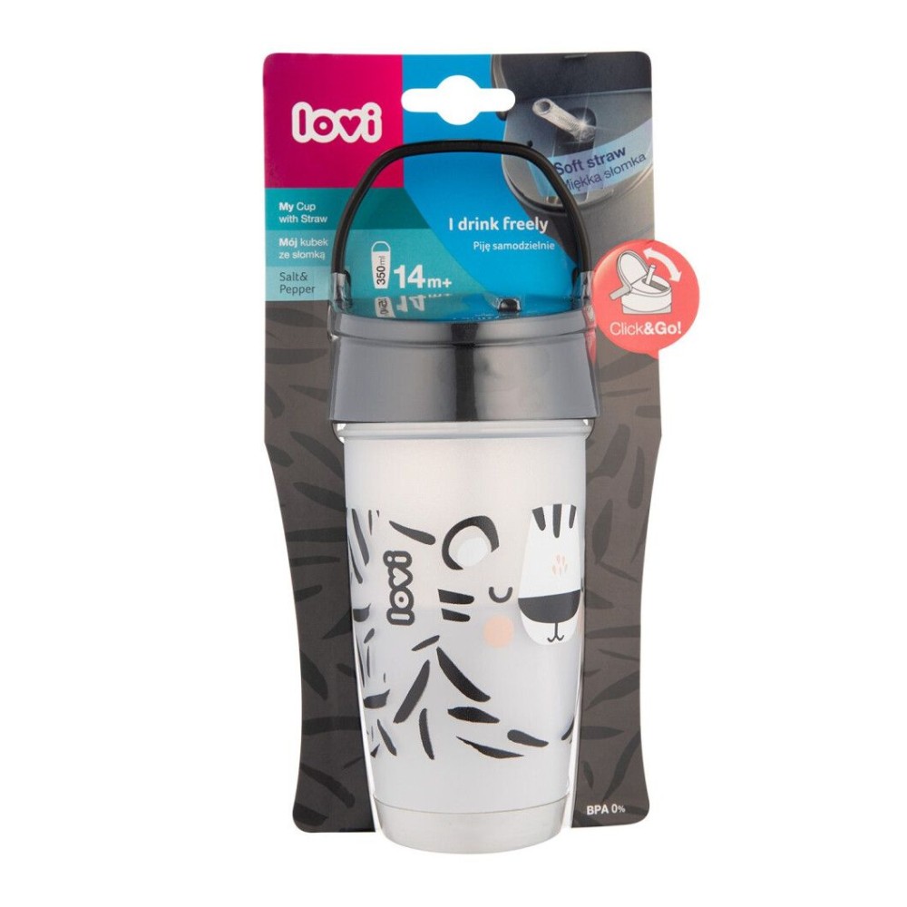 Кружечка з трубочкой Lovi Junior Salt&Pepper 350 мл (35/357)