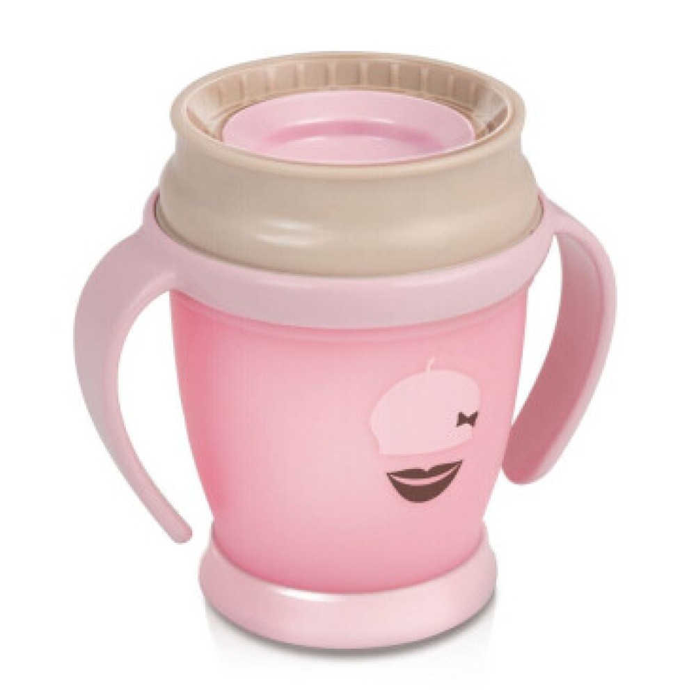 Кружечка Lovi 360 Mini Retro с ручками розовая 210 мл (1/583new)