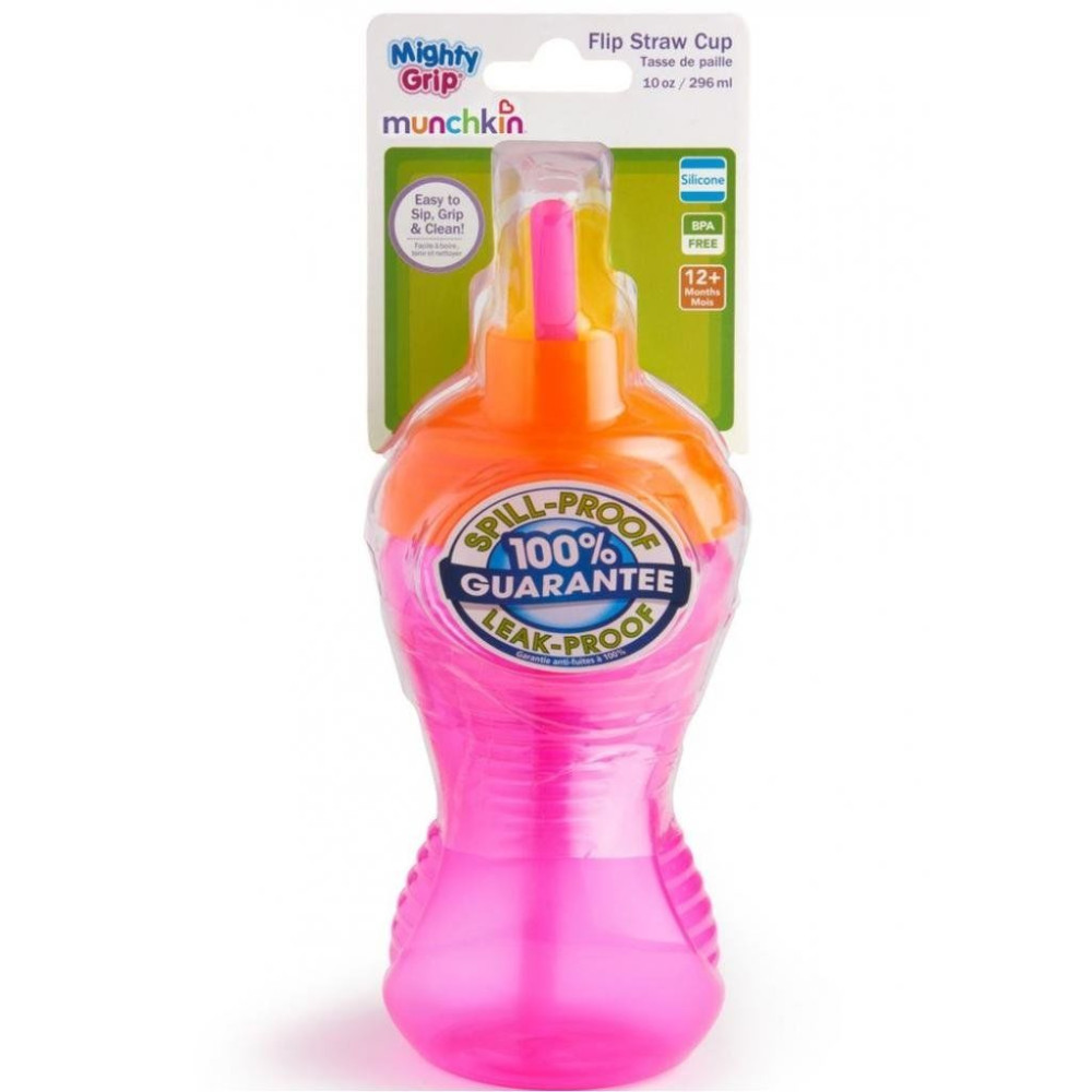 Поильник Munchkin Flip Straw 296 мл розовый (40523.02) 