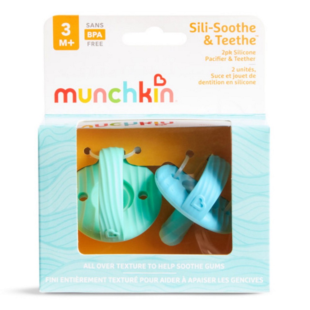 Пустушка-гризун Munchkin Sili-Soothe Teethe 2 в 1 блакитний / зелений (051845.01) Пустушка-гризун Munchkin Sili-Soothe Teethe 2 в 1 блакитний / зелений (051845.01)