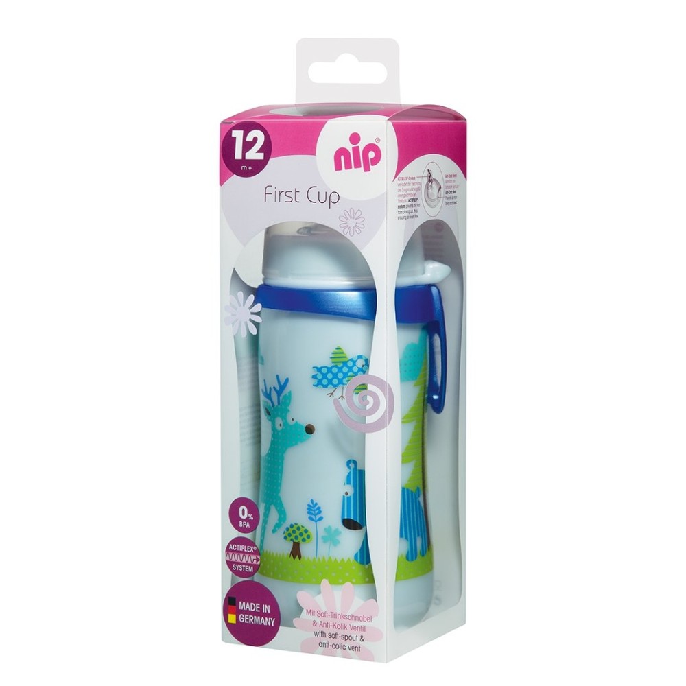 Поїльник непроливайка Nip Ведмедик блакитний 330 мл (35049)