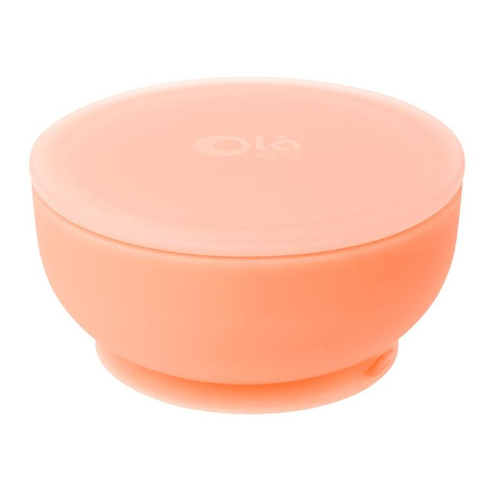 Детская силиконовая миска с крышкой Olababy Coral оранжевый (60521)