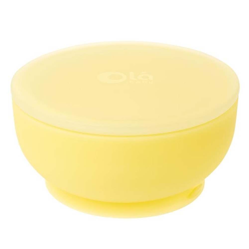 Детская силиконовая миска с крышкой Olababy Lemon желтый (60511)