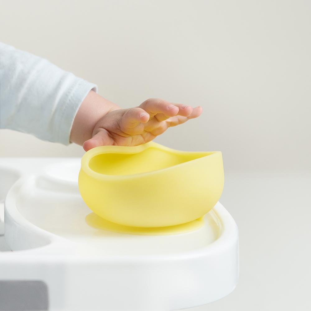 Детская силиконовая миска с крышкой Olababy Lemon желтый (60511)