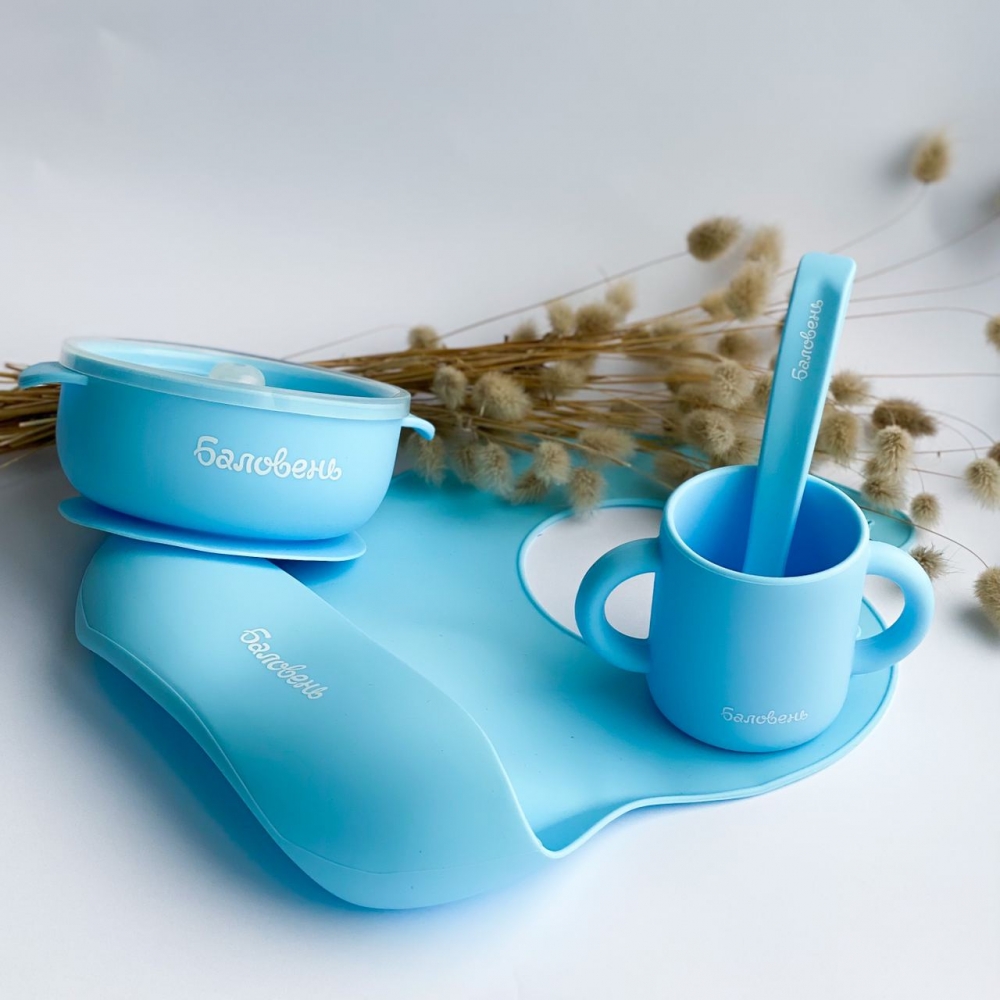 Набор посуды с глубокой тарелкой Баловень Baby Blue