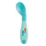 Chicco First Spoon - ложка для годування 8 міс.+ • Бірюзовий з рибками