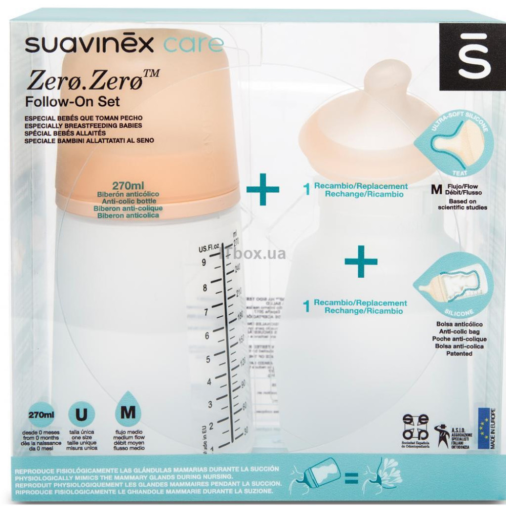 Набір антиколікових пляшечок Suavinex Zero.Zero 270 мл (306423) Набір антиколікових пляшечок Suavinex Zero.Zero 270 мл (306423)