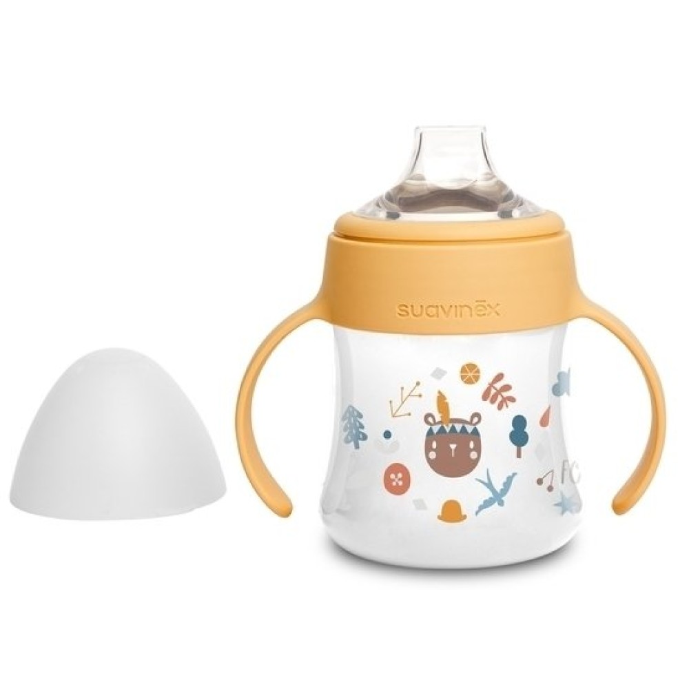 Чашка с силиконовым носиком Suavinex 150 мл 4+ Into The Forest Лесные истории желтая (306941)