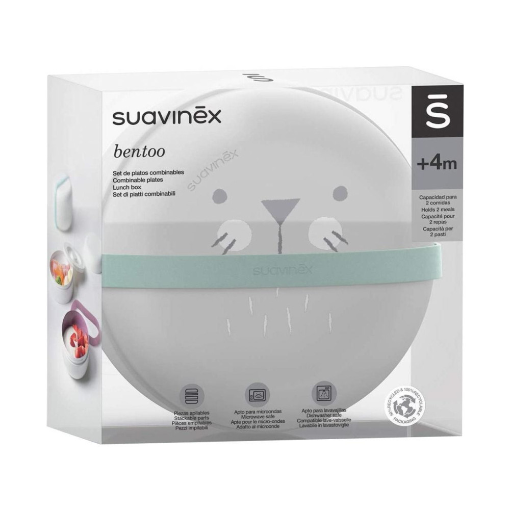 Набір комбінованих тарілочок Suavinex Hygge Затишні історії, бірюзовий (306751)