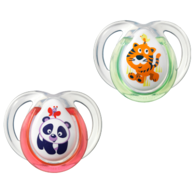 Ортодонтическая пустышка Tommee Tippee Веселые друзья 0-6 мес (30048)