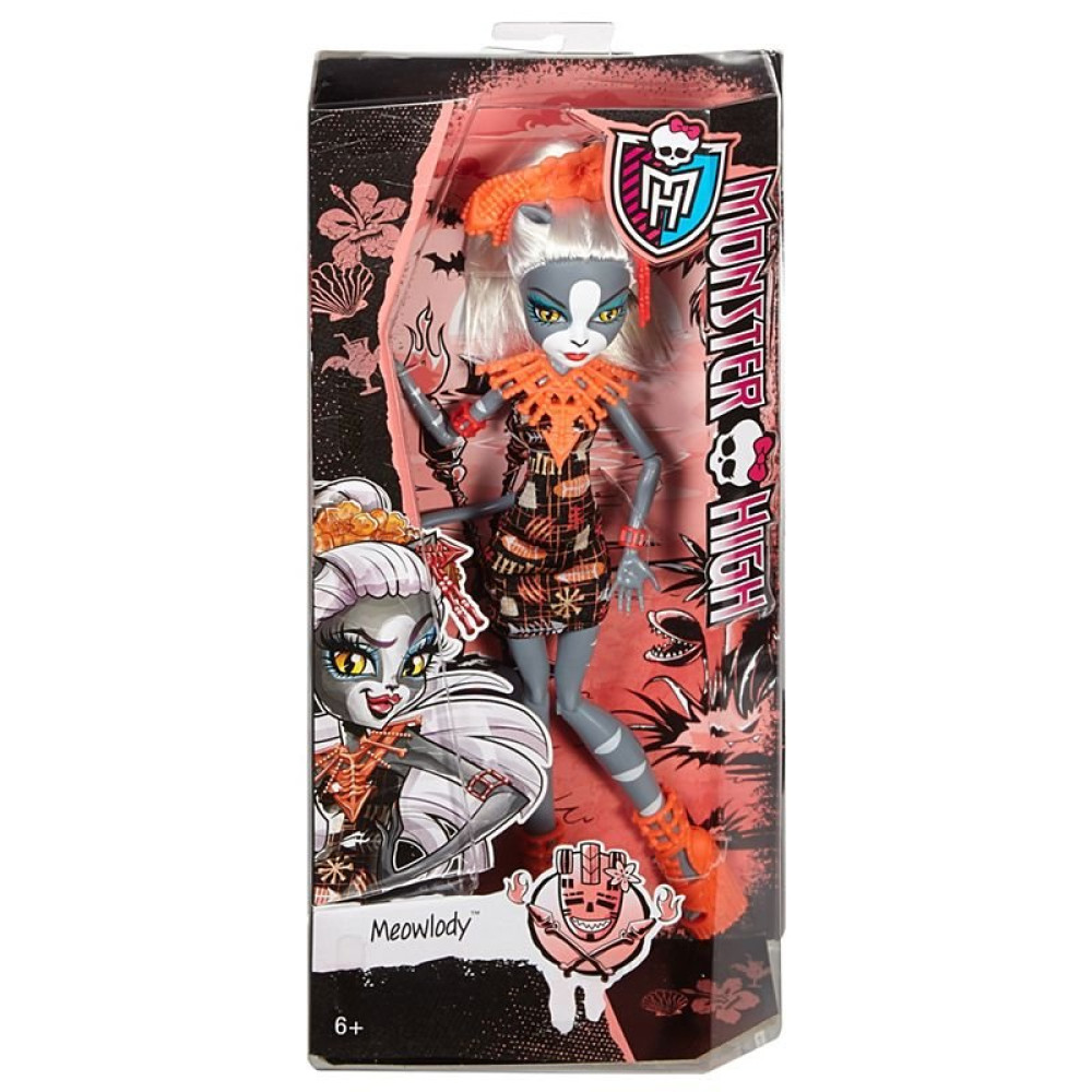 Кукла Мяулоди Экзотическая вечеринка Монстер Хай (Monster High Ghouls Getaway Meowlody DKX96)