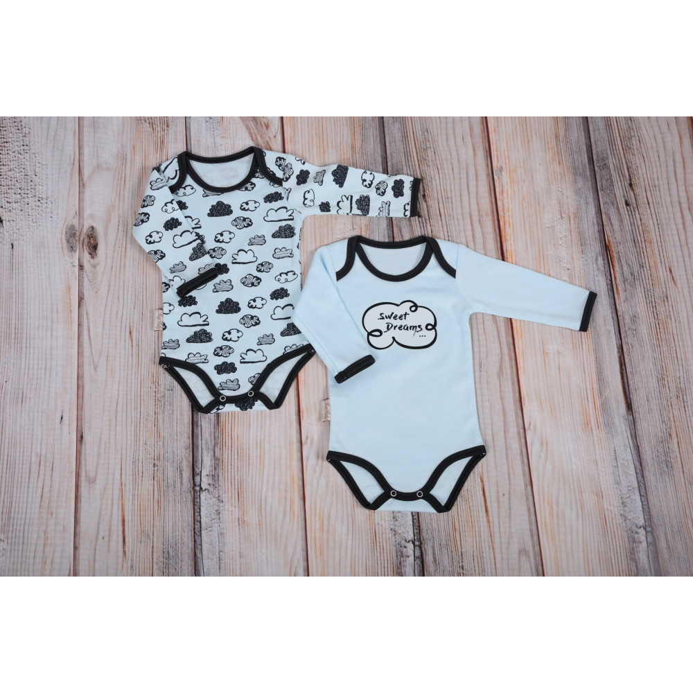 Набор боди MagBaby Облачка голубые, р. 80 (9-12 мес.)