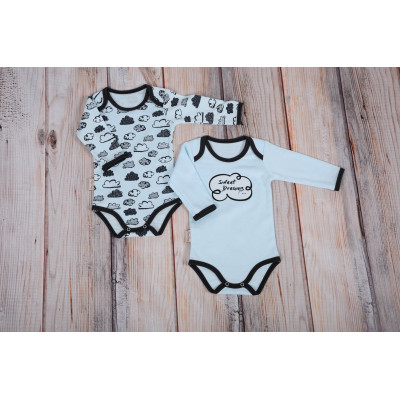 Набор боди MagBaby Облачка голубые, р. 80 (9-12 мес.)