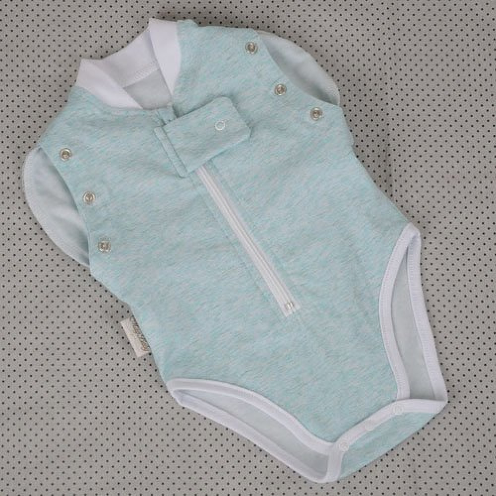Бодик-пеленка на молнии MagBaby Мятный меланж 68 р