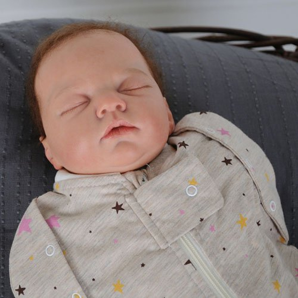 Бодік-пелюшка на блискавці MagBaby Бежевий меланж, 68 р