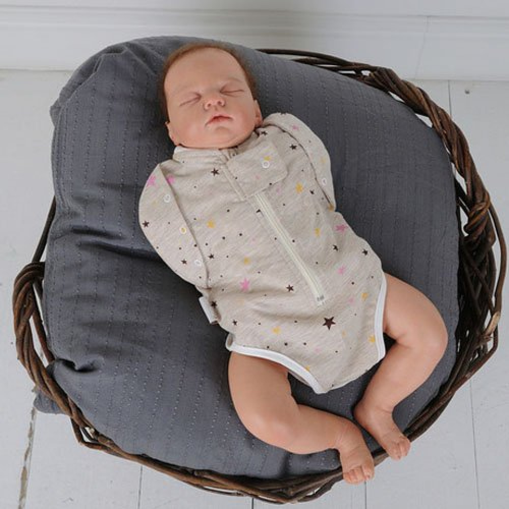 Бодік-пелюшка на блискавці MagBaby Бежевий меланж, 68 р