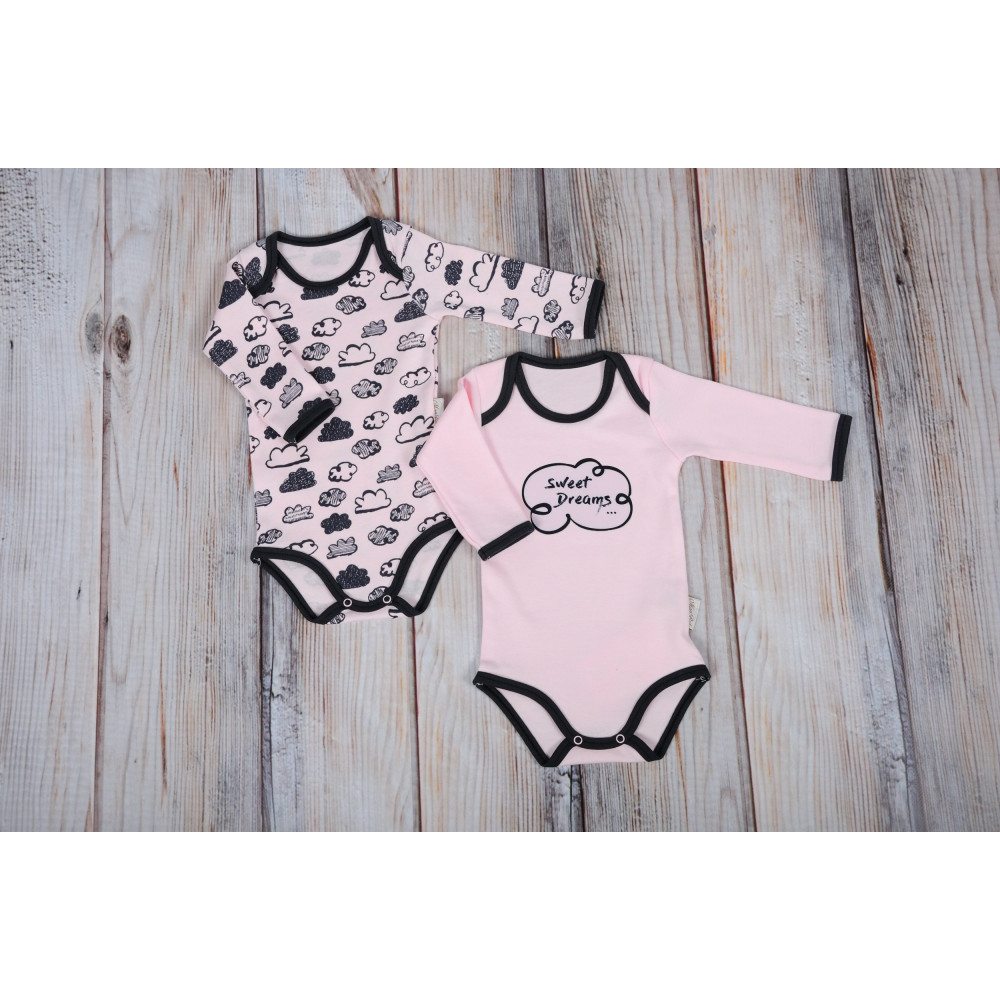 Набор боди MagBaby Облачка розовые, р. 80 (9-12 мес.)
