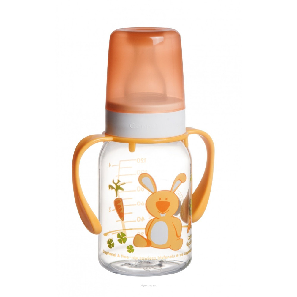Пляшка із ручкою Кольорова ферма BPA Free 120 мл (Canpol babies 11/823) Пляшка із ручкою Кольорова ферма BPA Free 120 мл (Canpol babies 11/823)