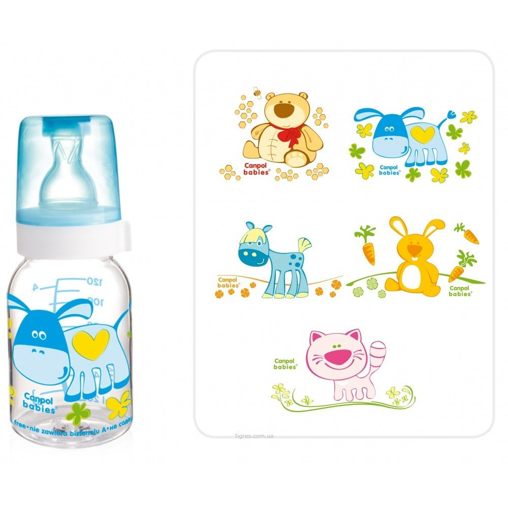 Бутылка Веселые зверюшки BPA Free 120 мл (Canpol babies 11/851)