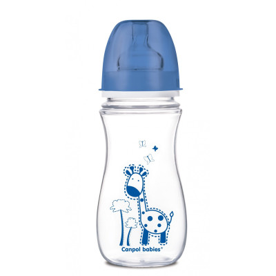 Антиколиковая бутылочка с широким отверстием Canpol babies Easy Start Цветные зверюшки 300 мл (35/204)