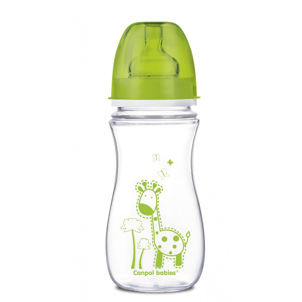 Антиколиковая бутылочка с широким отверстием Canpol babies Easy Start Цветные зверюшки 300 мл (35/204)