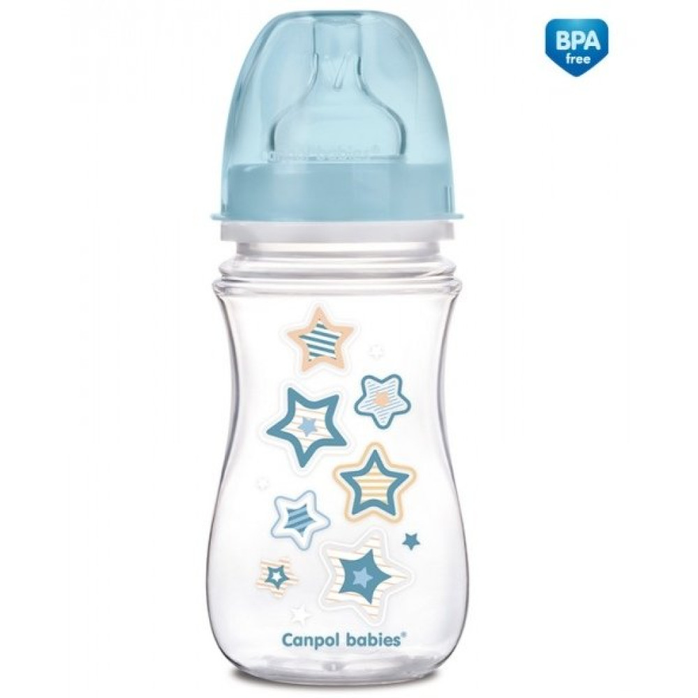 Антиколікова пляшечка з широким отвором Canpol babies EasyStart Newborn 240 мл (35/217)