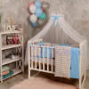 Постільний комплект Маленька Соня Baby Design зиґзаґ сіро-блакитний 7 предметів
