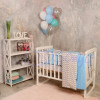 Постільний комплект Маленька Соня Baby Design зиґзаґ сіро-блакитний 7 предметів