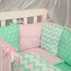 Постельный комплект Маленькая Соня Baby Design Зиг-Заг розово-мятный 7 предметов