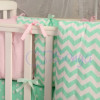 Постельный комплект Маленькая Соня Baby Design Зиг-Заг розово-мятный 7 предметов