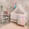 Постільний комплект Маленька Соня Baby Design зиґзаґ сіро-рожевий 7 предметів