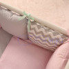 Постільний комплект Маленька Соня Baby Design зиґзаґ сіро-рожевий 7 предметів