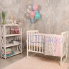 Постільний комплект Маленька Соня Baby Design зиґзаґ сіро-рожевий 7 предметів