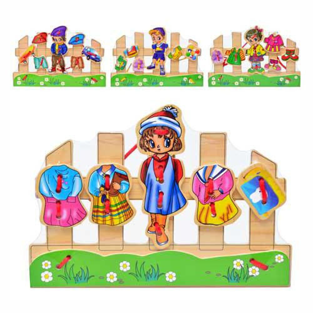 Деревянная игрушка Шнуровка (MD 0241)