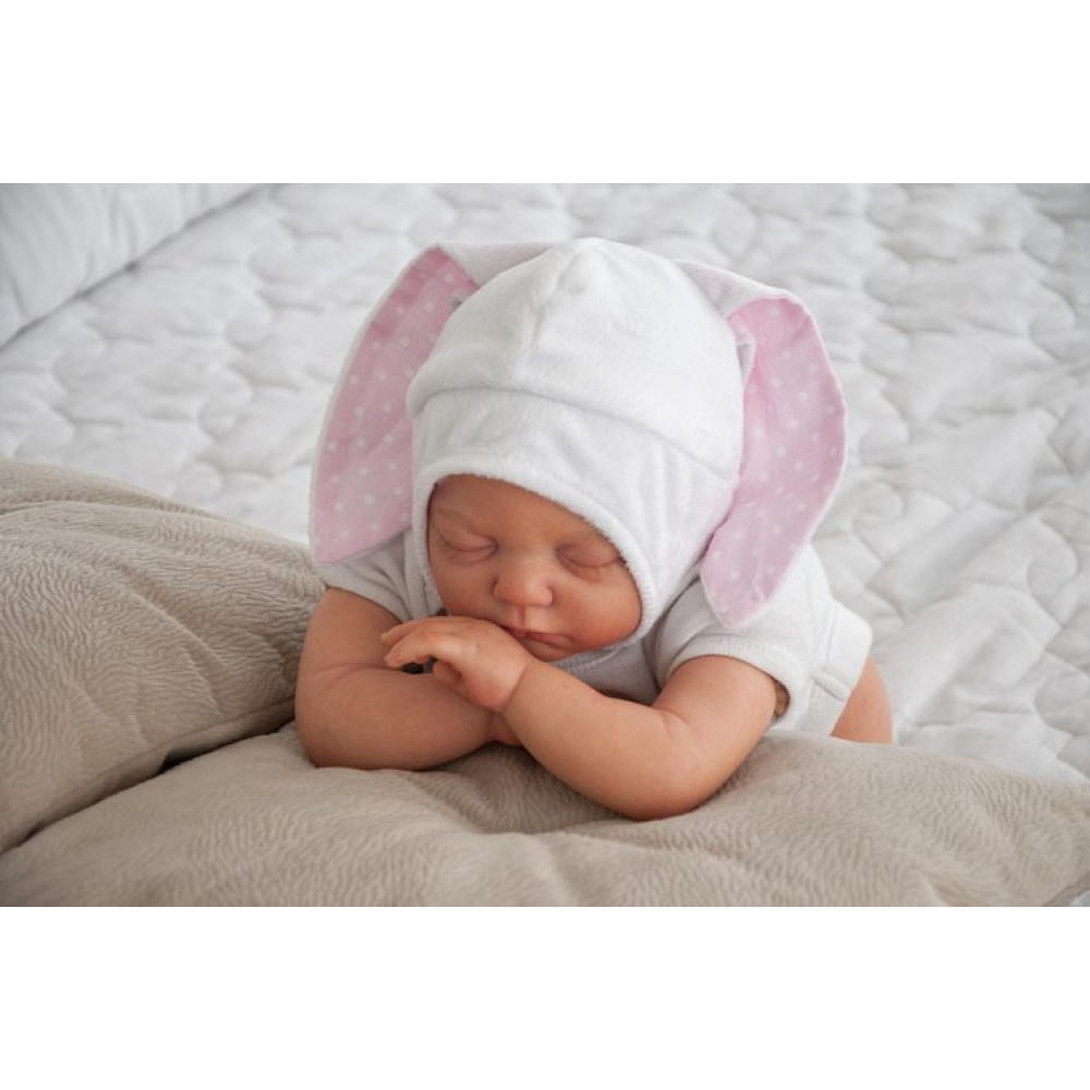 Шапочка для новорожденного MagBaby Зайка розовая