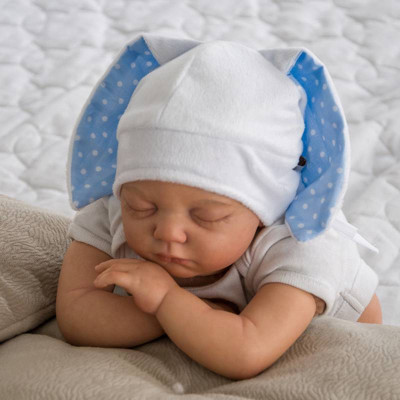 Шапочка для новорожденного MagBaby Зайка голубая