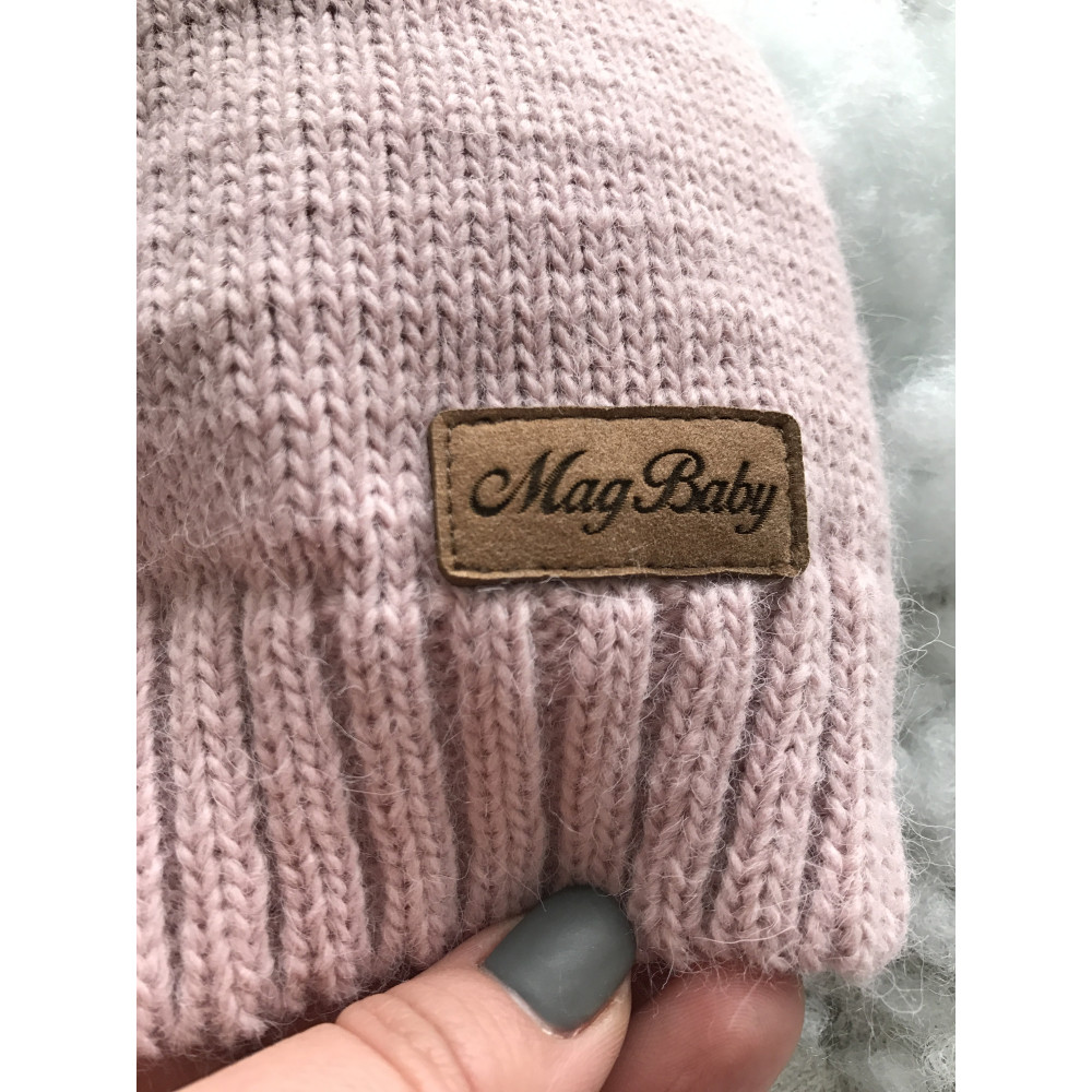 Набір Lucky - в'язана шапочка та снуд MagBaby, пудра, р. 50-54