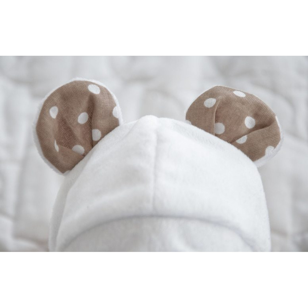 Шапочка для новорожденного MagBaby Мишка белая