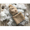 Набір Lucky - в'язана шапочка та снуд MagBaby, пісок, р. 42-46