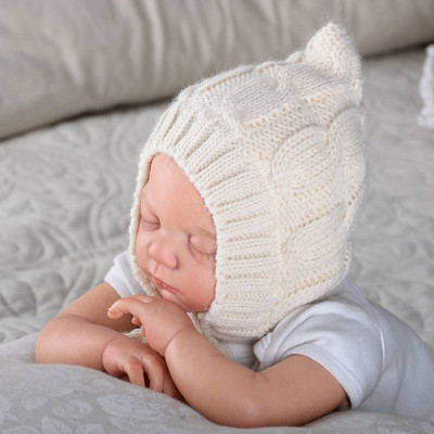 Вязаная шапочка на махре MagBaby (3-6 мес.), беж