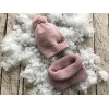 Набір Lucky - в'язана шапочка та снуд MagBaby, пудра, р. 42-46