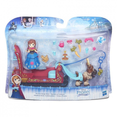 Игровой набор Маленькие куклы Холодное Сердце Анна, Свен и сани (Disney Princess B5196)