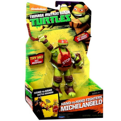 Фигурка TMNT Черепашки-ниндзя Микеланджело с боевыми звуковыми эффектами (91644)