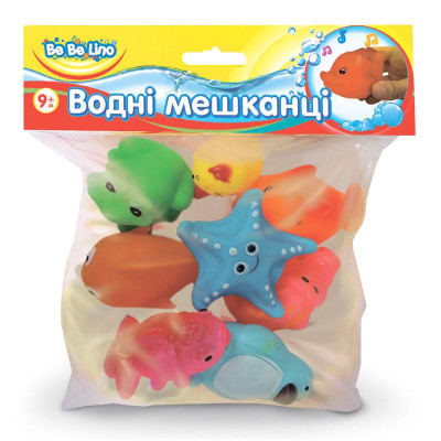 Игрушки-пищалки для ванной BeBeLino Водные жители (57066)