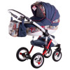 Коляска 2 в 1 Adamex Aspena World British Design Red Blue (Адамекс Аспена Ворлд Брітіш)