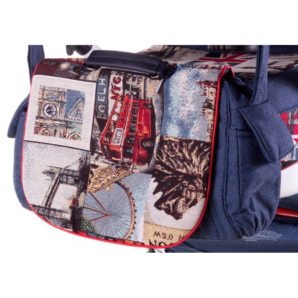 Коляска 2 в 1 Adamex Aspena World British Design Red Blue (Адамекс Аспена Ворлд Брітіш)