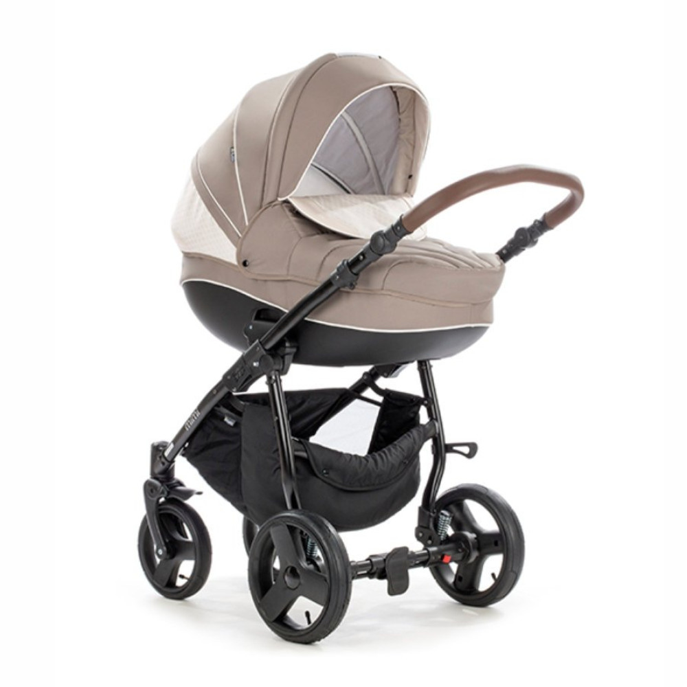 Коляска 2 в 1 Tutis Mimi Plus 786 Bleached Sand-Silver Mink (Тутис Мими Плюс Бежевая)